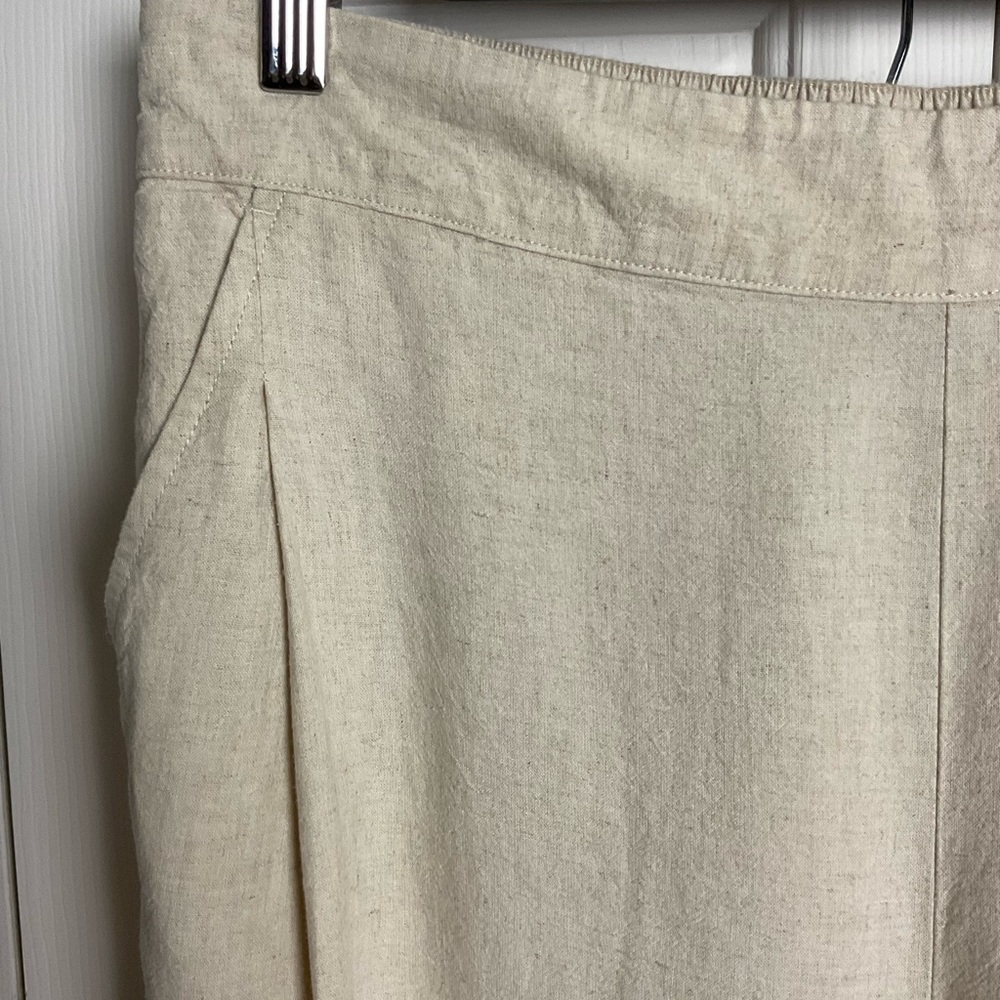 Madewell Linen Wideleg Pull On Pants Size 10 Women’s Tan - Picture 3 of 4